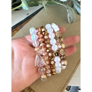 Ashlyn Rose white/ brown Bracelet Set